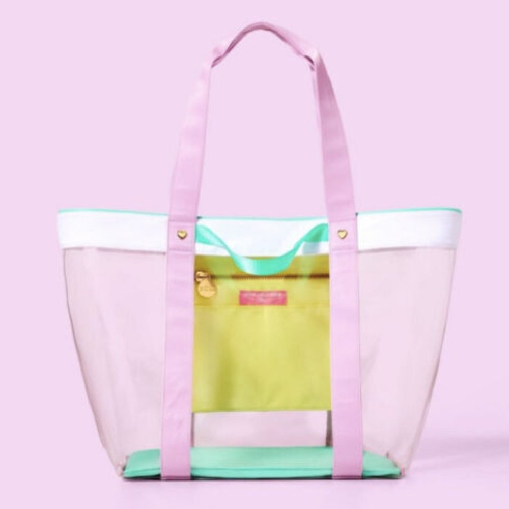 STONEY CLOVER LANE X TARGET Transparent Beach Tote Bag – Clear/lavender. NWT.